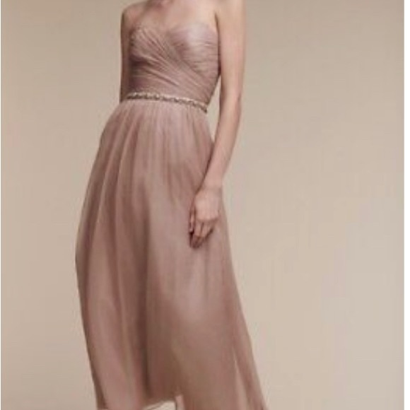 BHLDN Bridesmaids Dress Dusty Rose - Monique Lhuillier designer - Picture 1 of 6